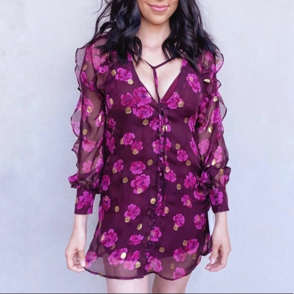 For Love and Lemons Stella Long Sleeve Mini Dress